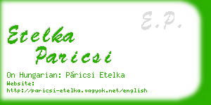 etelka paricsi business card